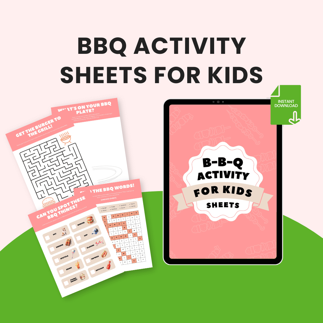 BBQ Activity Sheets For Kids Mock up
