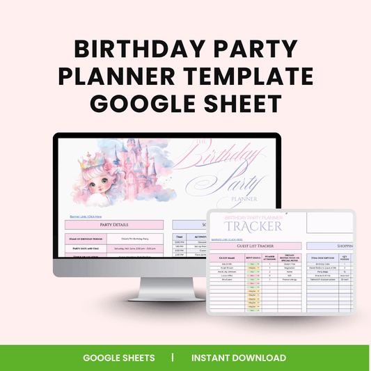 Birthday Party Planner Template Google Sheet