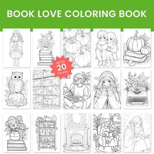 Book Love Coloring Book Mock Up 