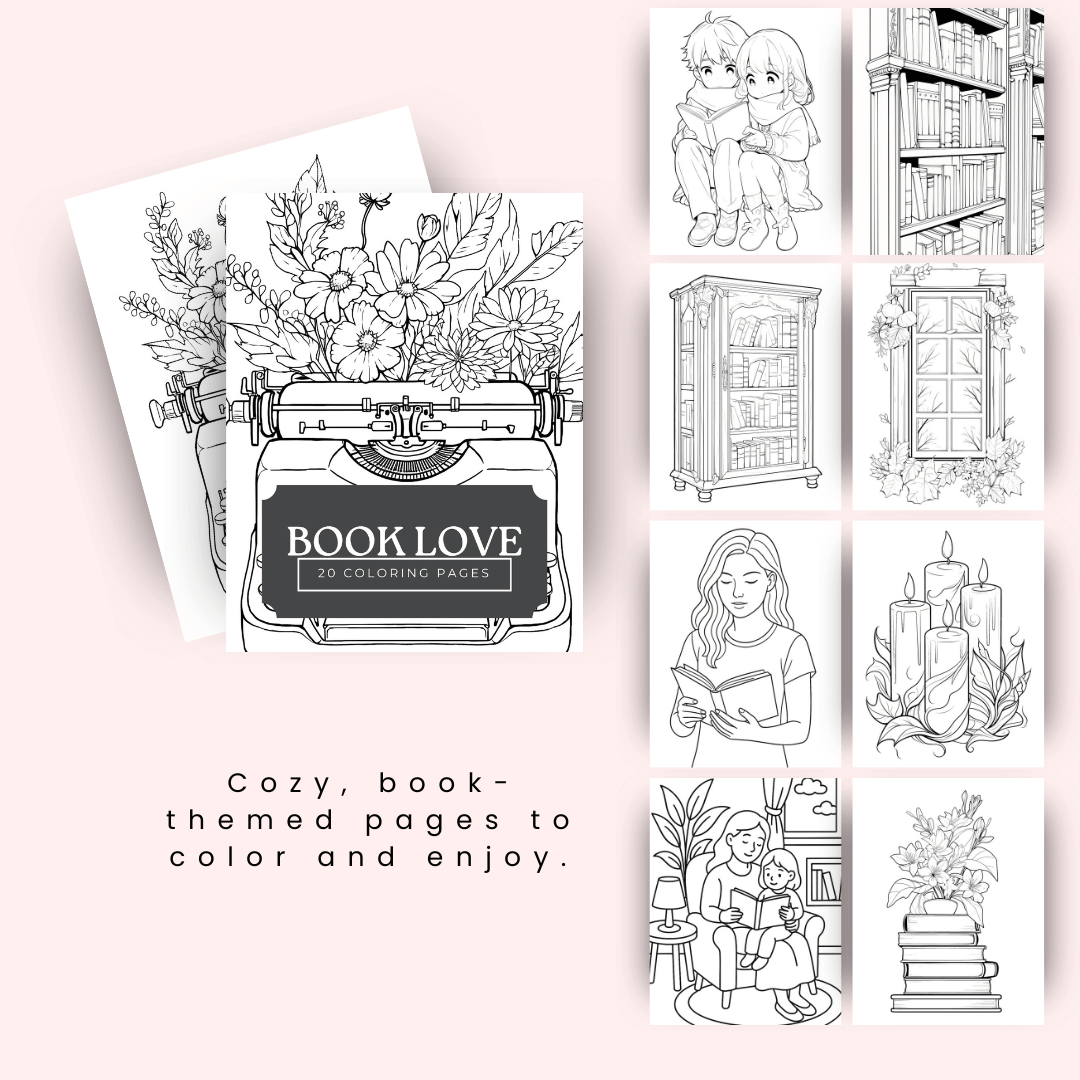 Book Love COloring Book Mock up 1