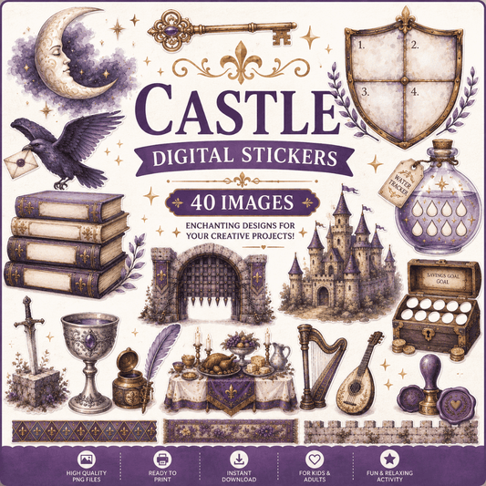 Castle Digital Stickers Template