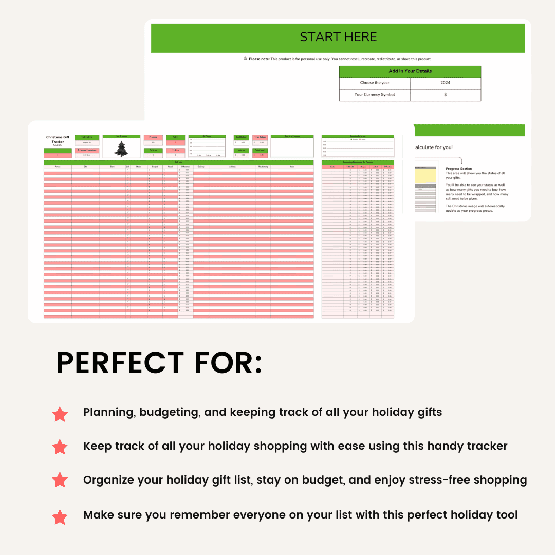 Christmas Gift Tracker: Perfect For