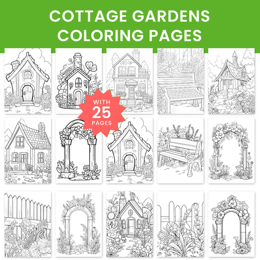 Cottage Gardens Coloring Pages Template 1