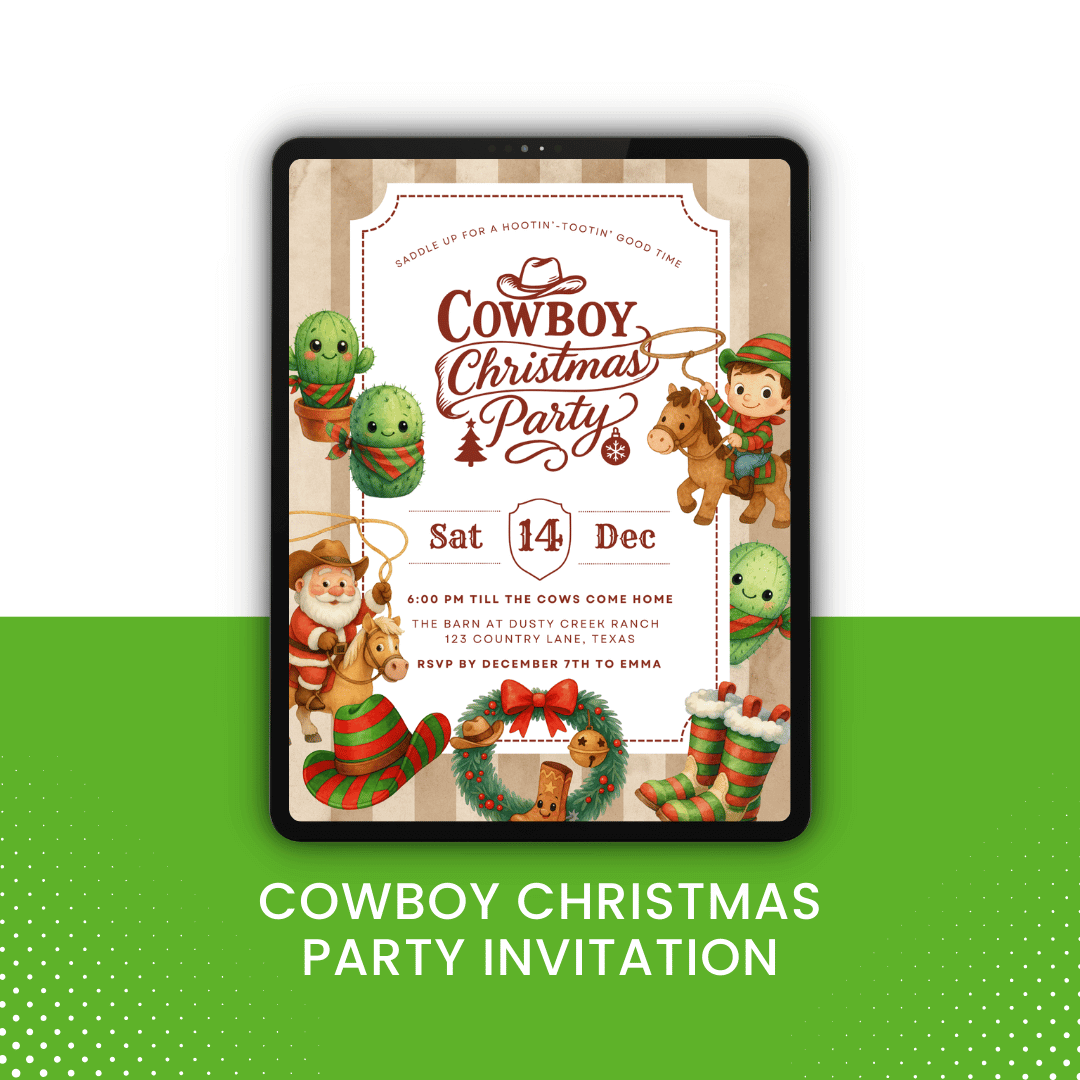 Cowboy Christmas Party Invitation