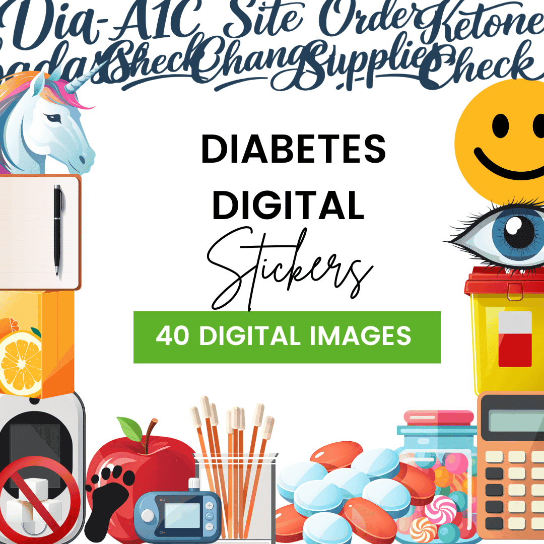 HobbyScool Diabetes Digital Stickers Mockup 2