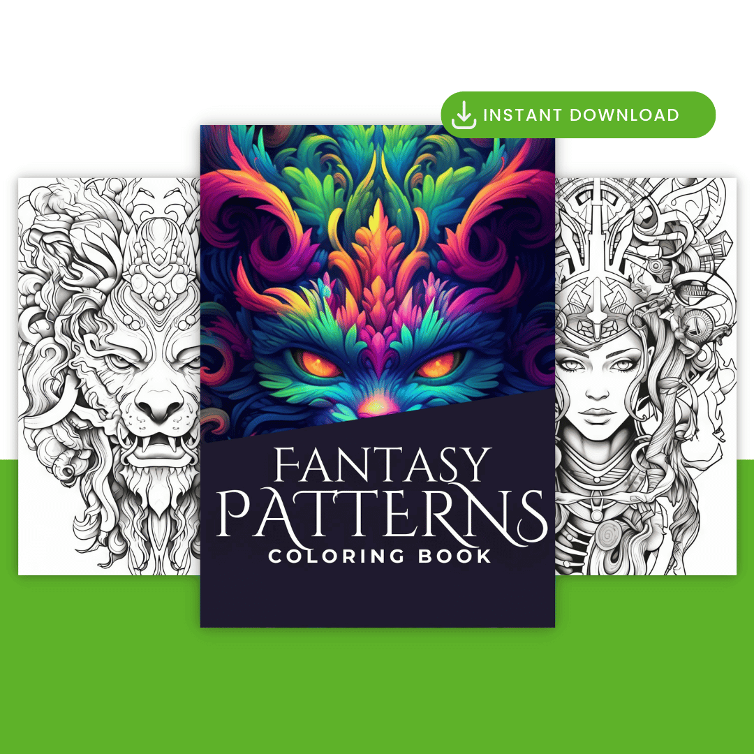 Fantasy Patterns Coloring Book Mockup 2