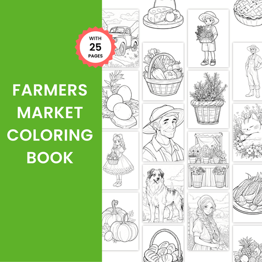 Farmers Market Coloring Book Mock up