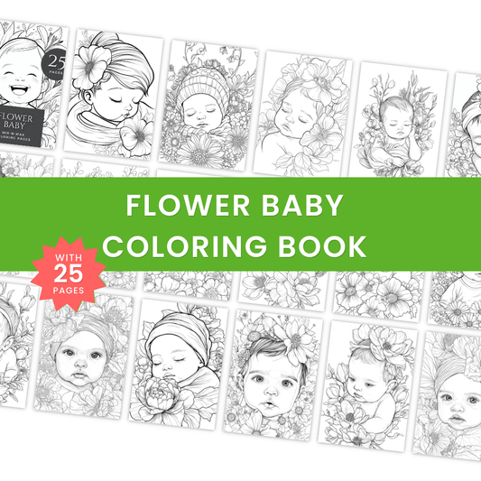 Flower Baby Coloring Book Mockup