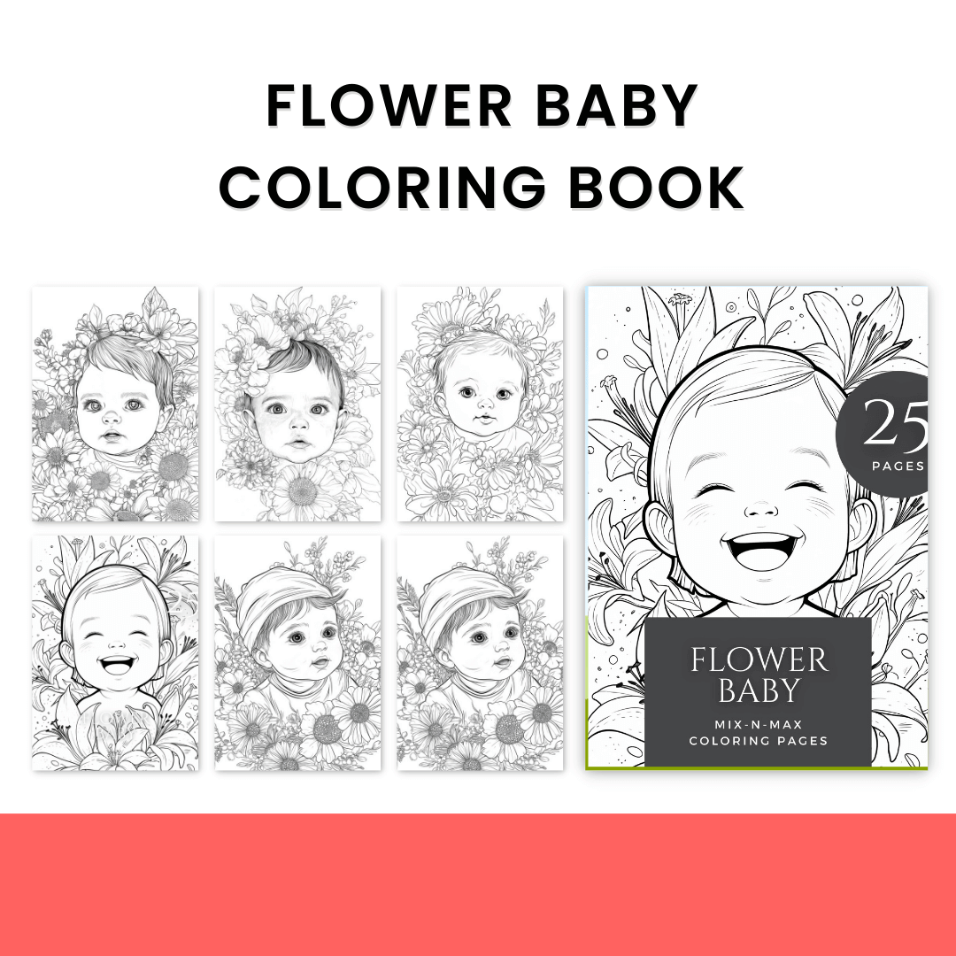 Flower Baby Coloring Book Template 2