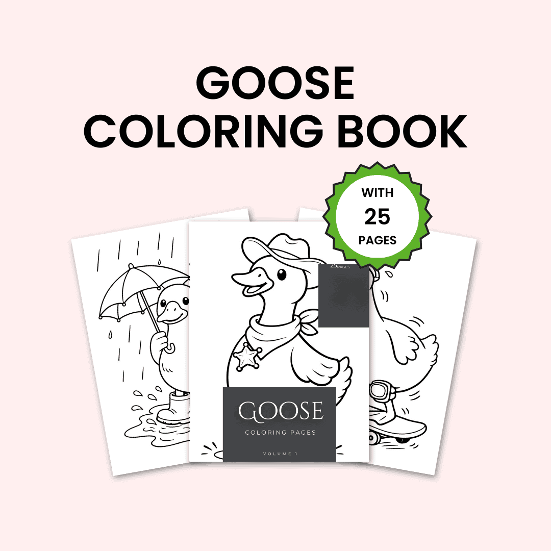 HobbyScool goose Coloring Book Mock up
