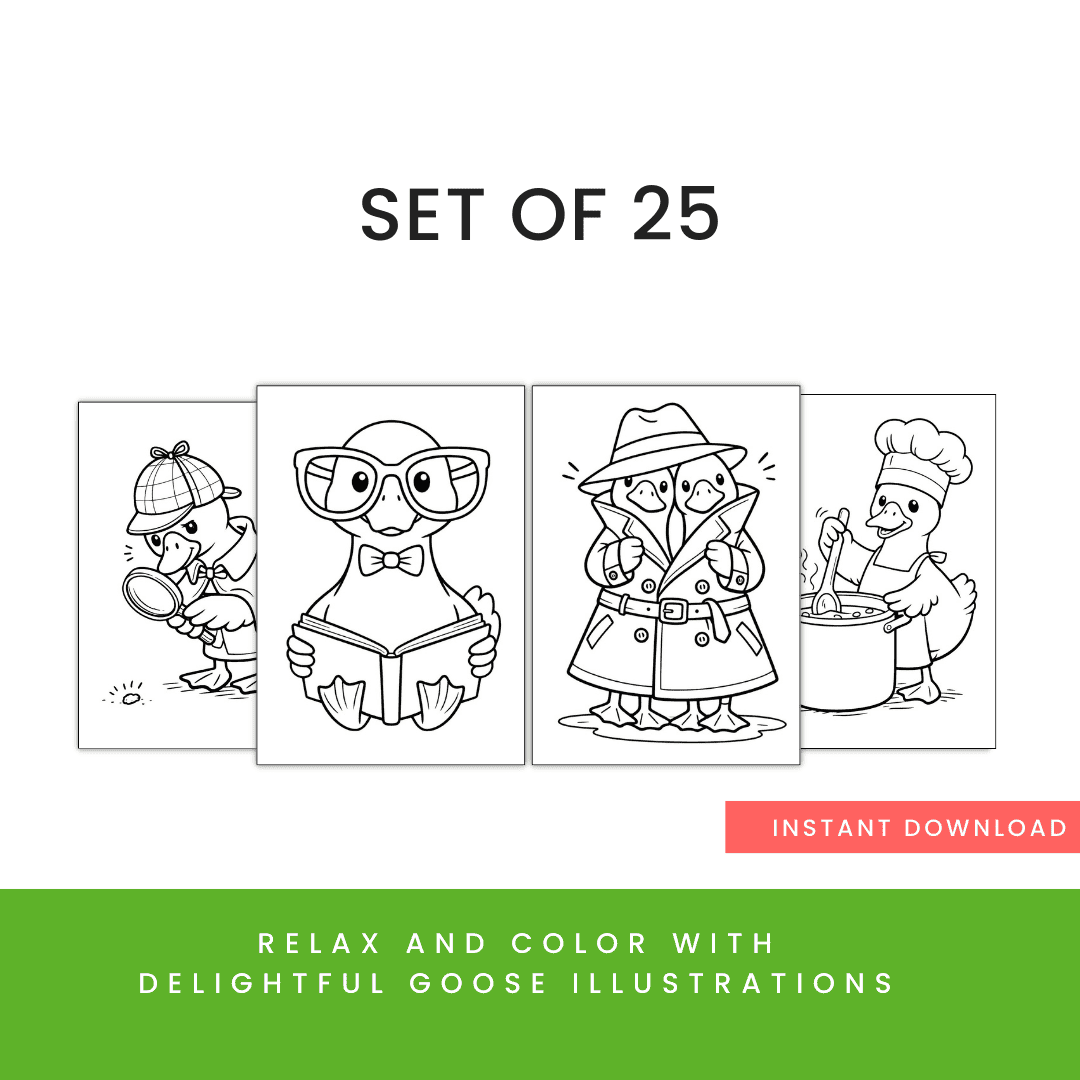HobbyScool goose Coloring Book Mock up 1