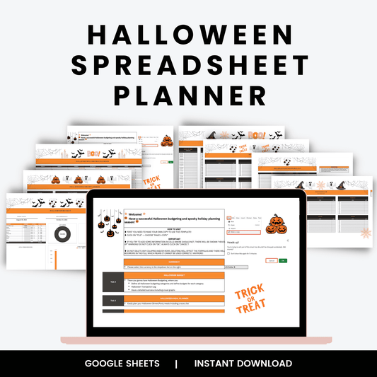 Halloween Spreadsheet Planner Google Sheets