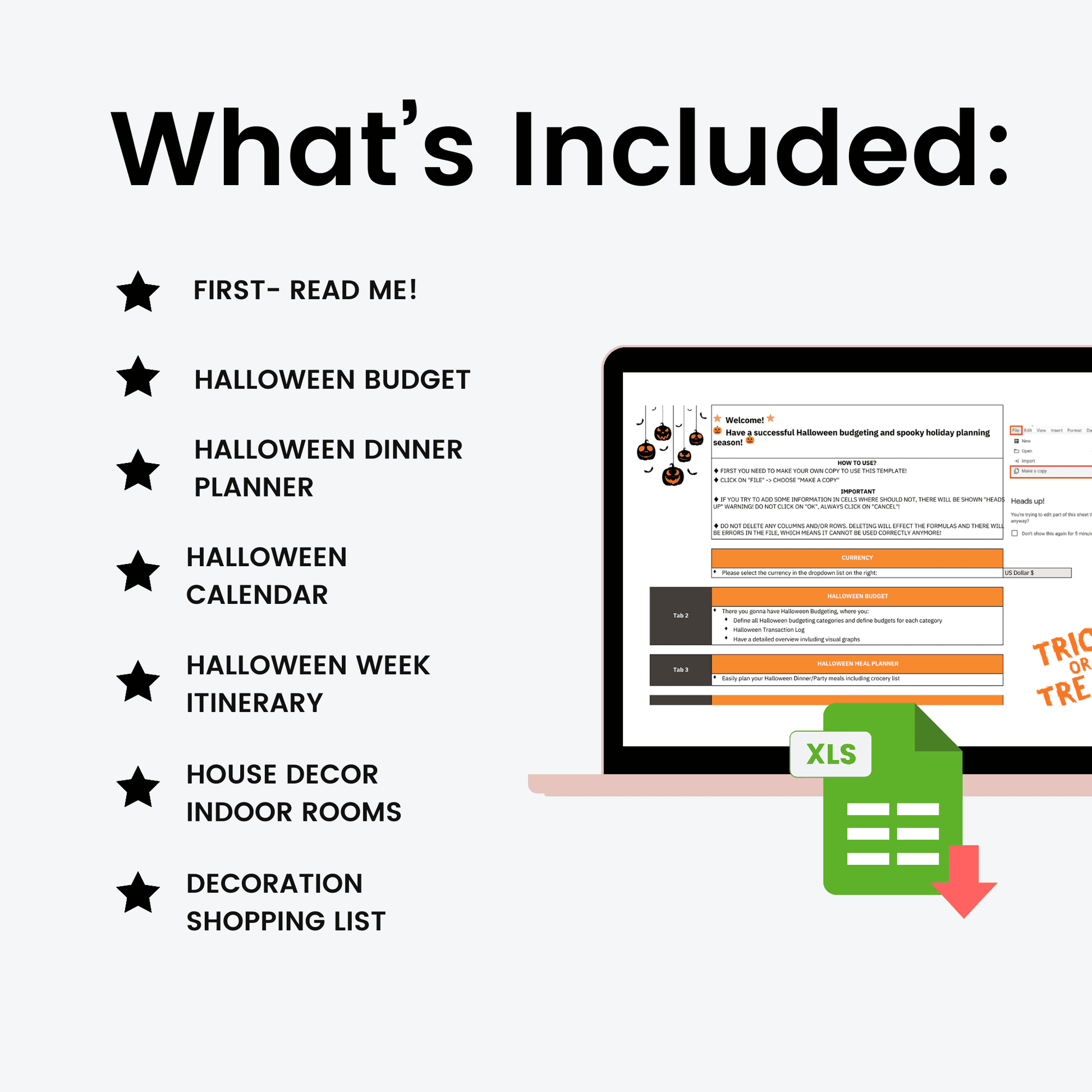 Halloween Spreadsheet Planner