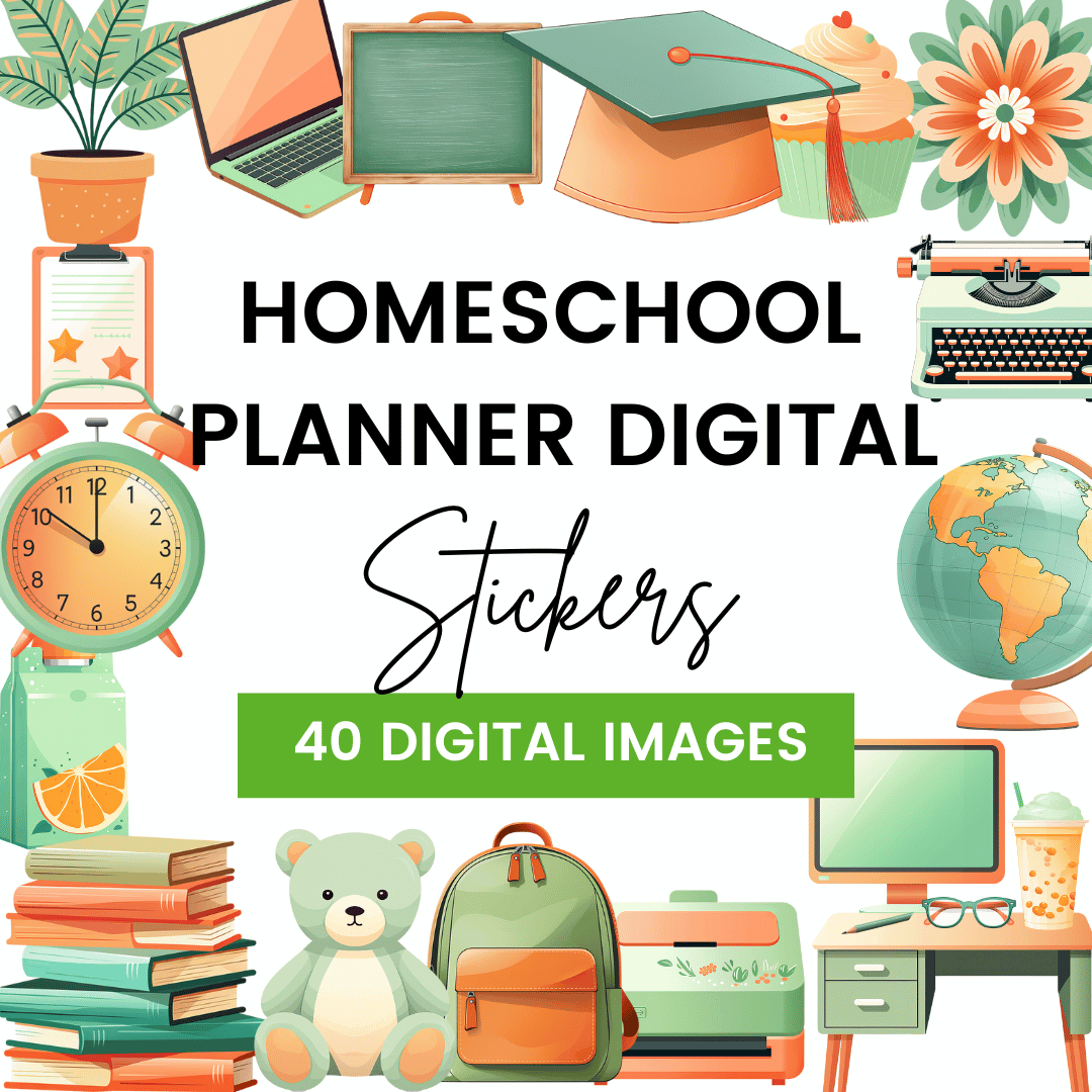 HomeSchool Planner Digital Stickers Template
