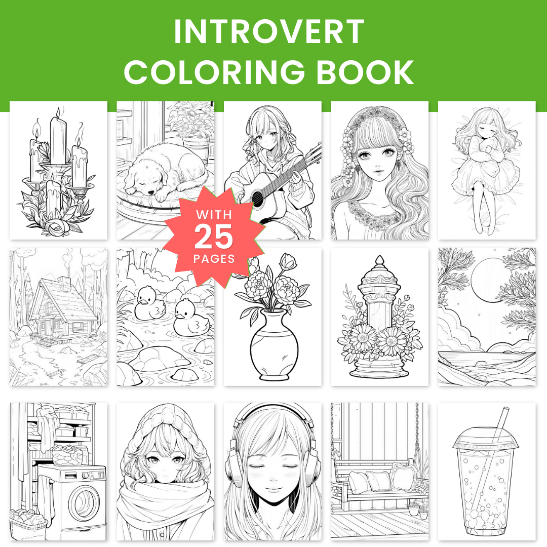 Introvert Coloring Book Template 1