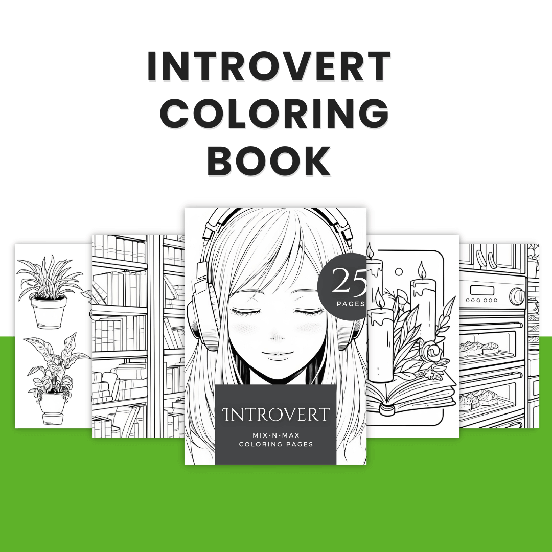 Introvert Coloring Book Template 2