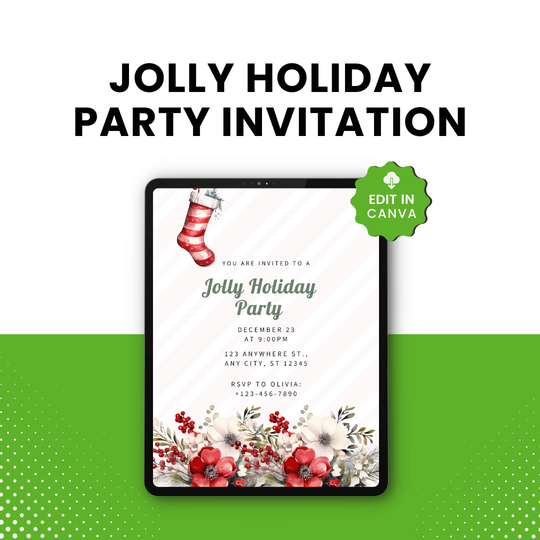 Jolly Holiday Party Invitation Mock up
