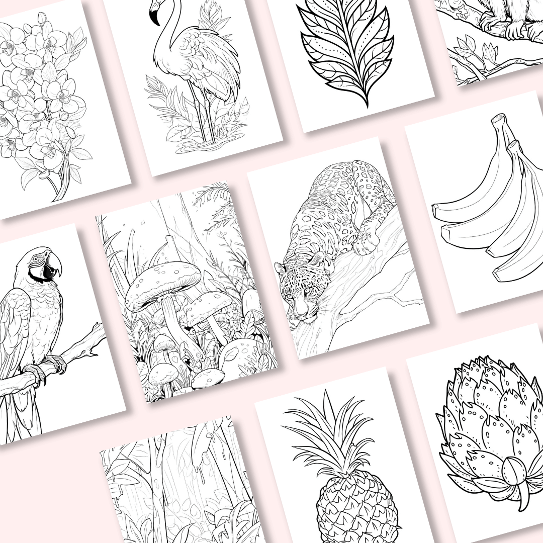 HobbyScool Jungle Coloring Book Mockup 2