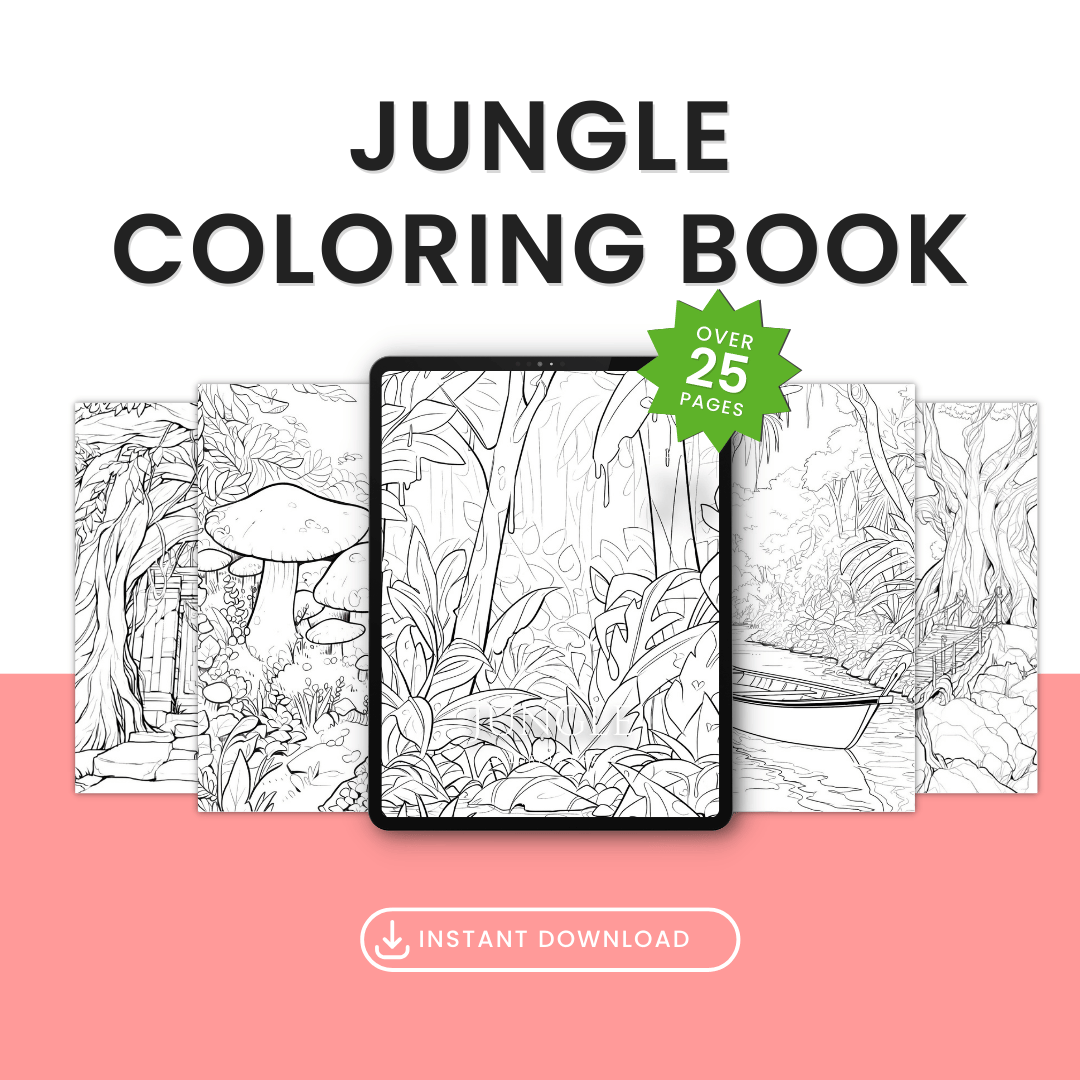HobbyScool Jungle Coloring Book Mockup