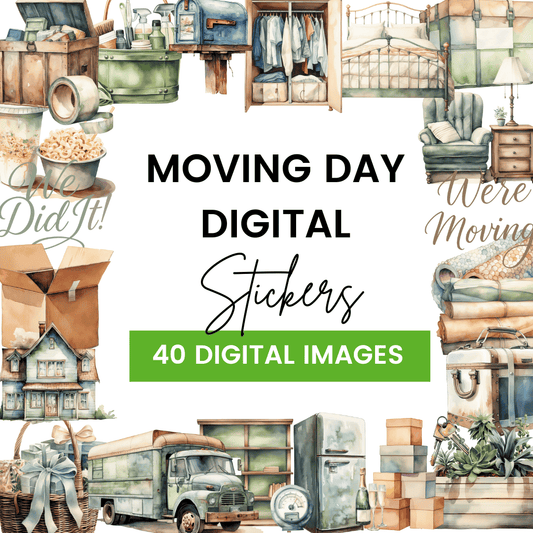 HobbyScool Moving Day Digital Stickers Mock up
