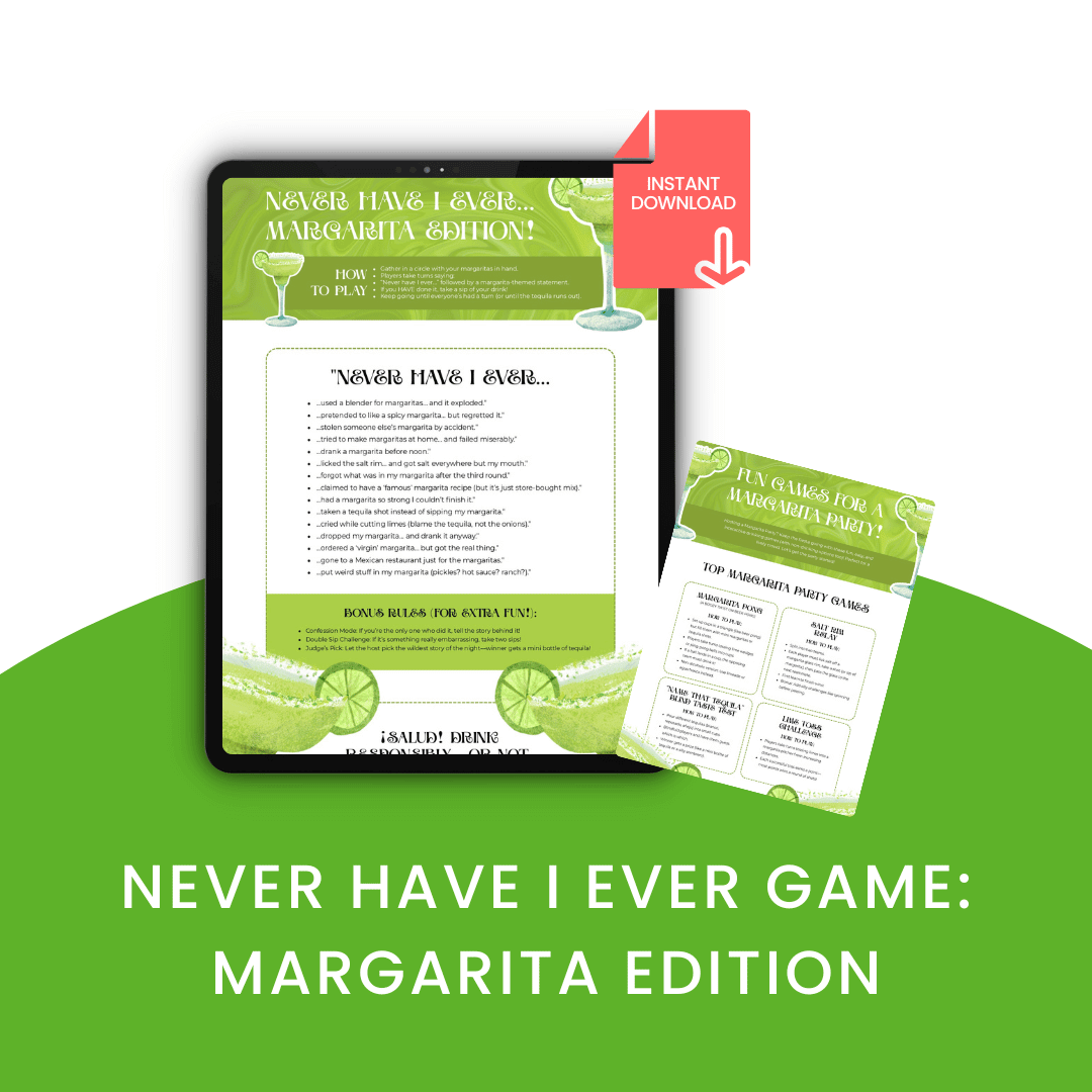 Never Have I Ever Game: Margarita Edition Template