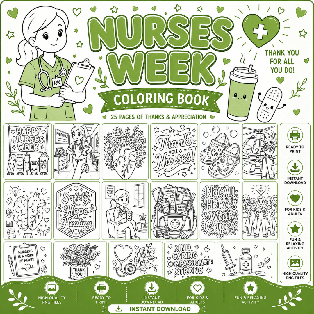 Nurses Week Coloring Book Template 2
