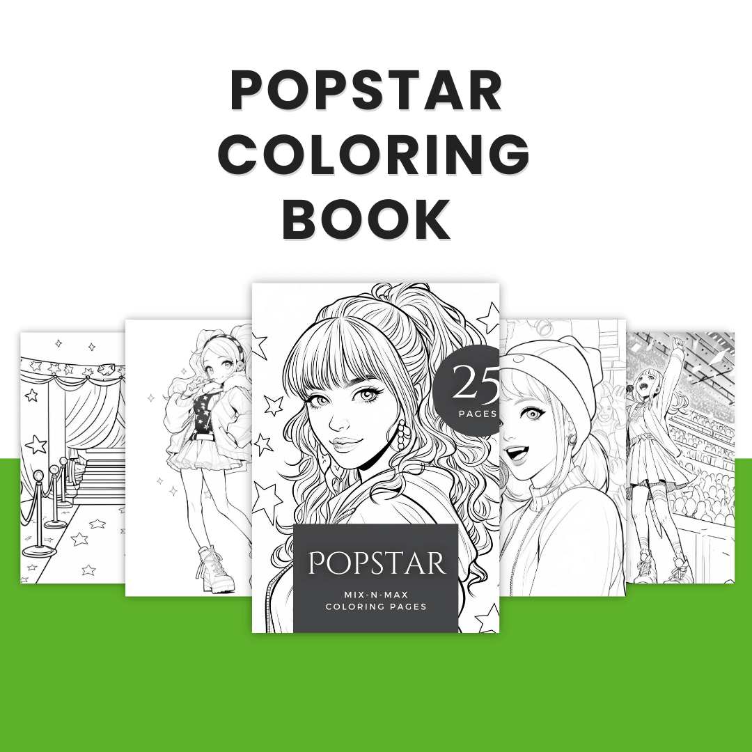 Popstar Coloring Book Template 2