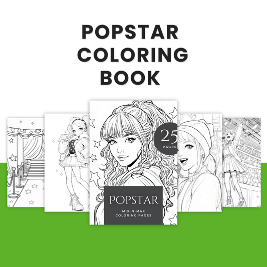 Popstar Coloring Book Template 2