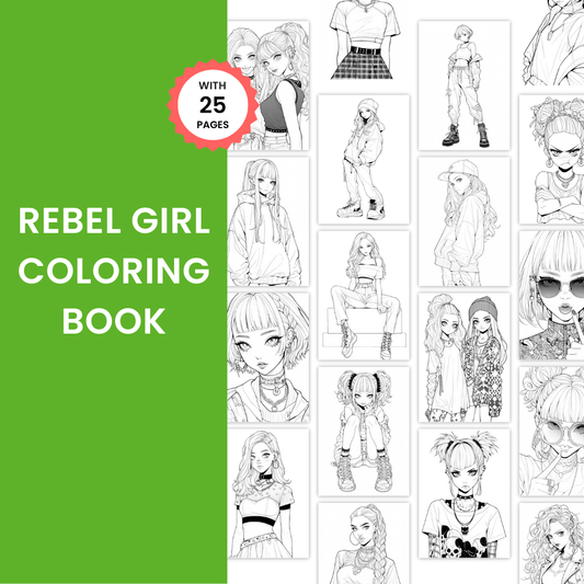 Rebel Girl Coloring Book Mockup