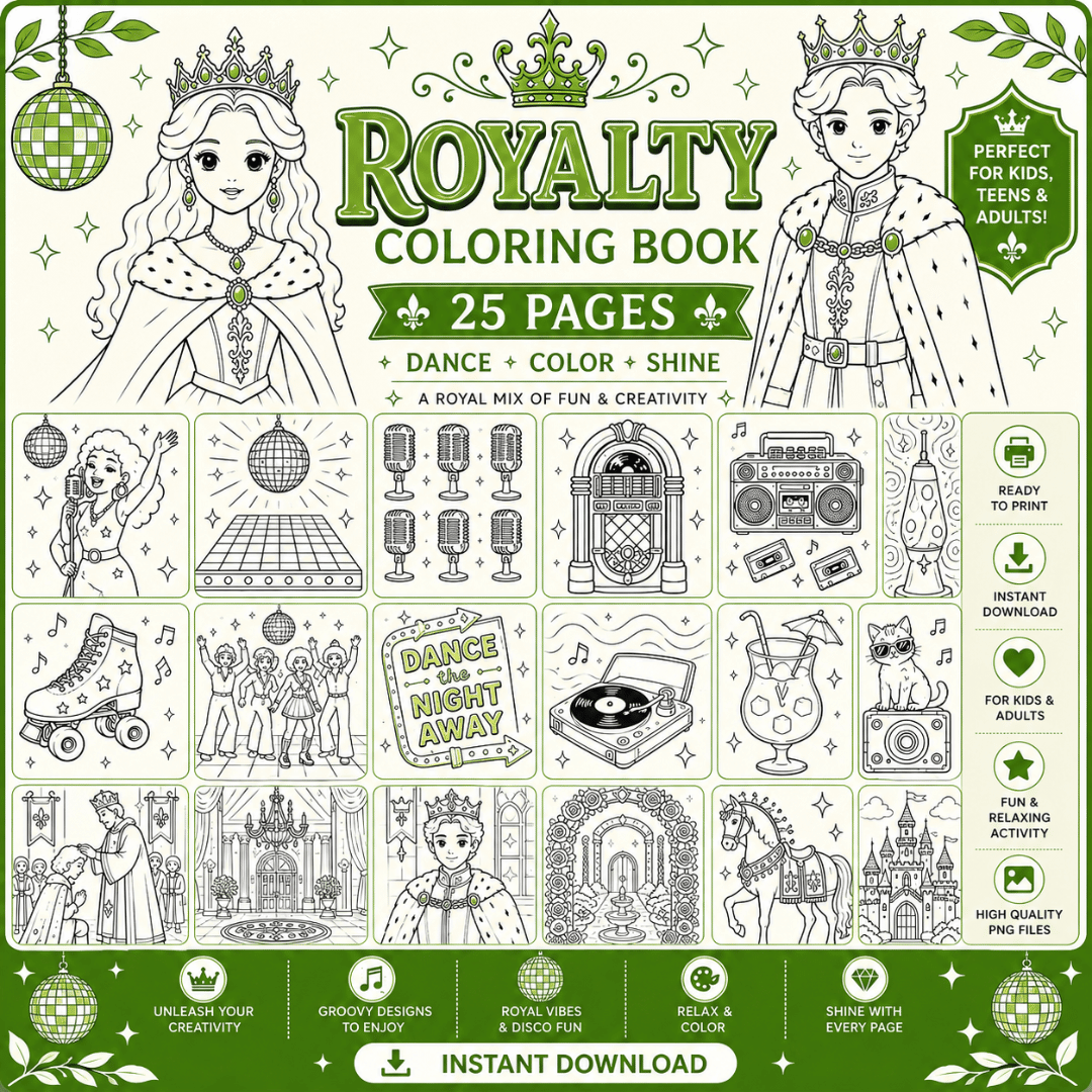 Royalty Coloring Book Template