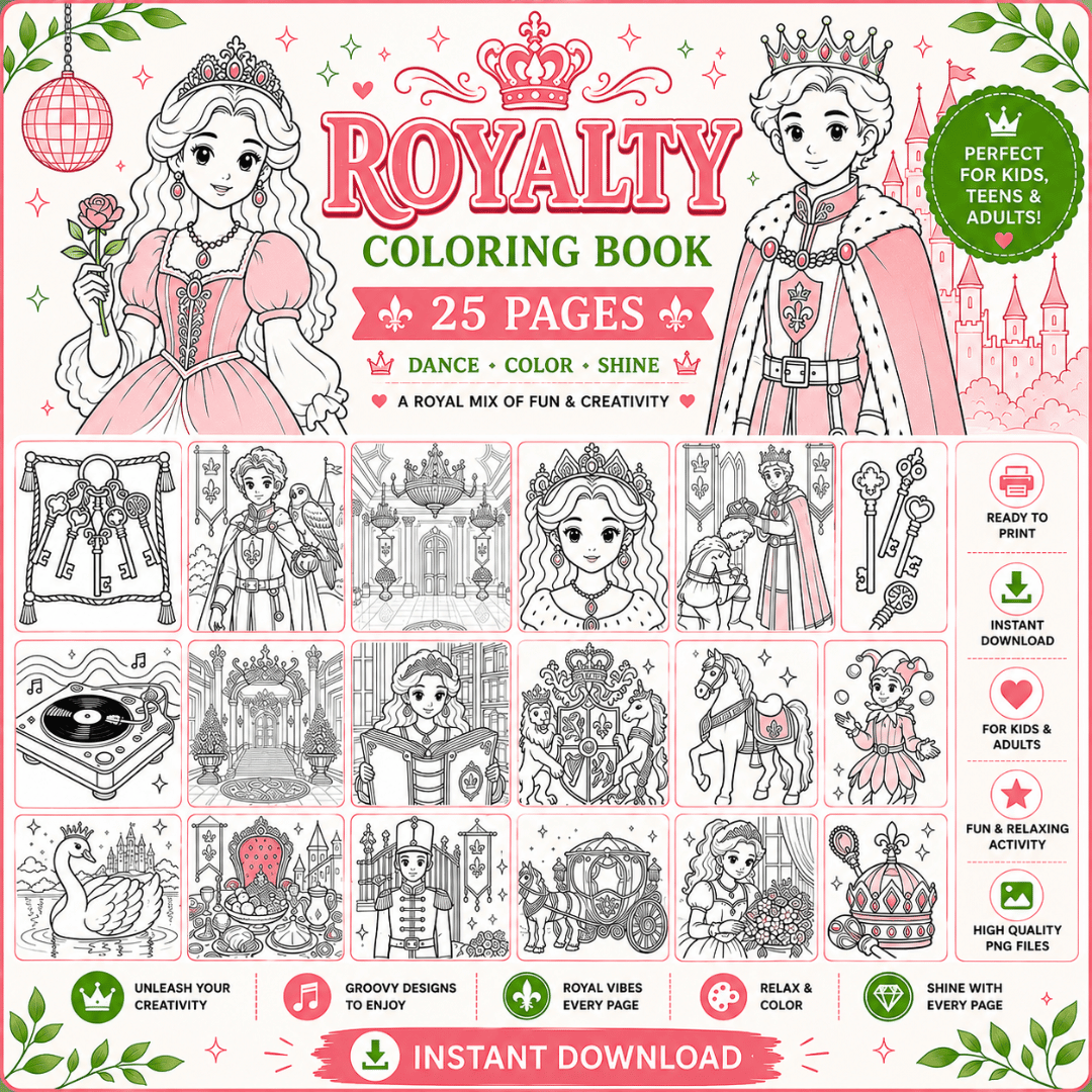 Royalty Coloring Book Template