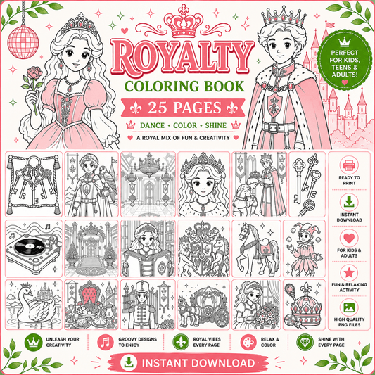 Royalty Coloring Book Template