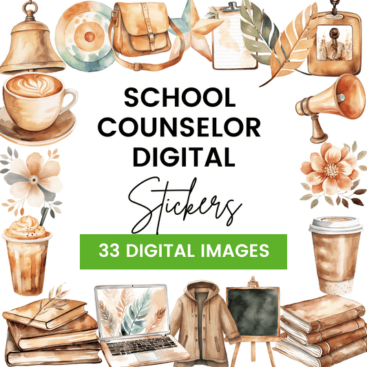 School Counselor Digital Stickers Mock up