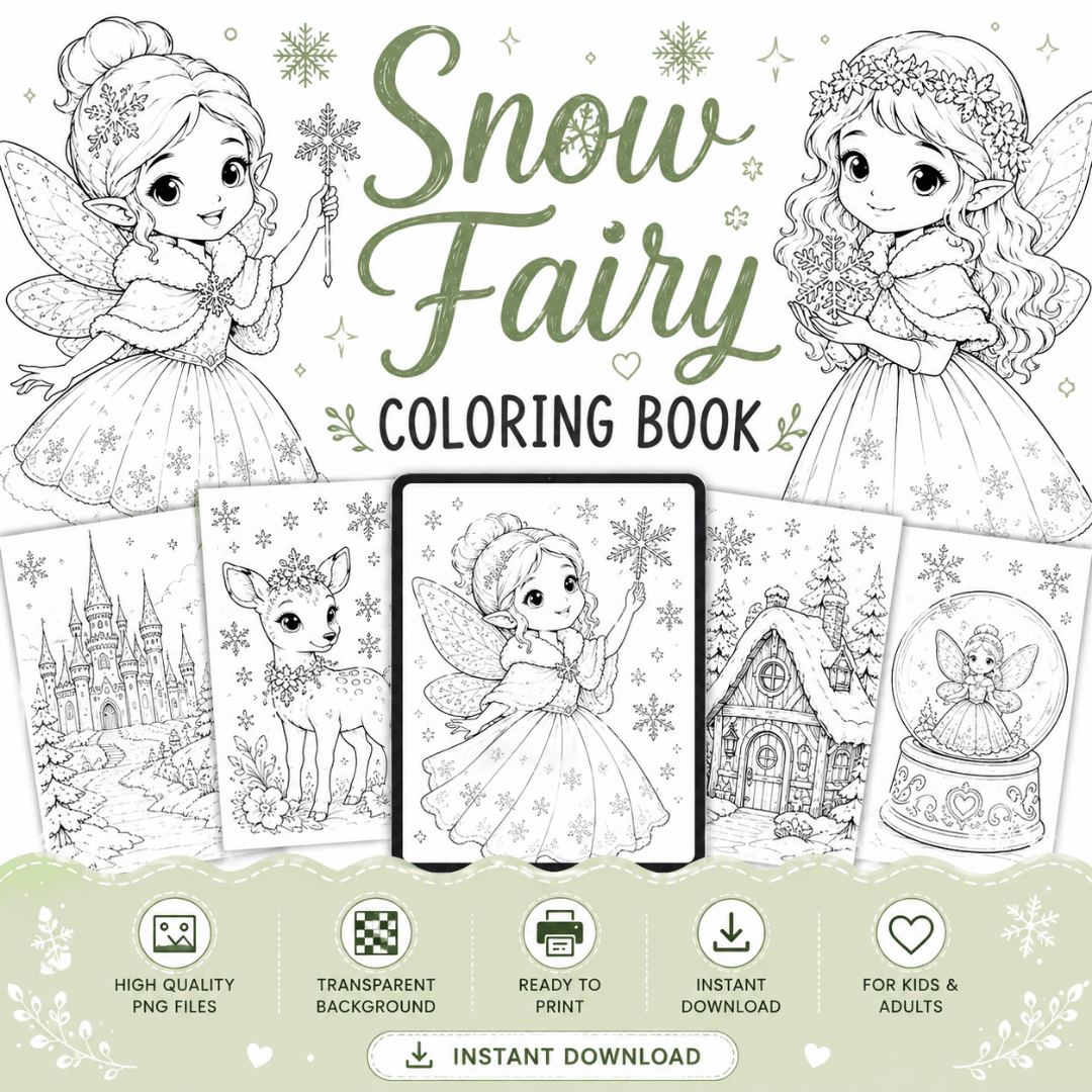 40 Snow Fairy coloring pages for creative relaxation