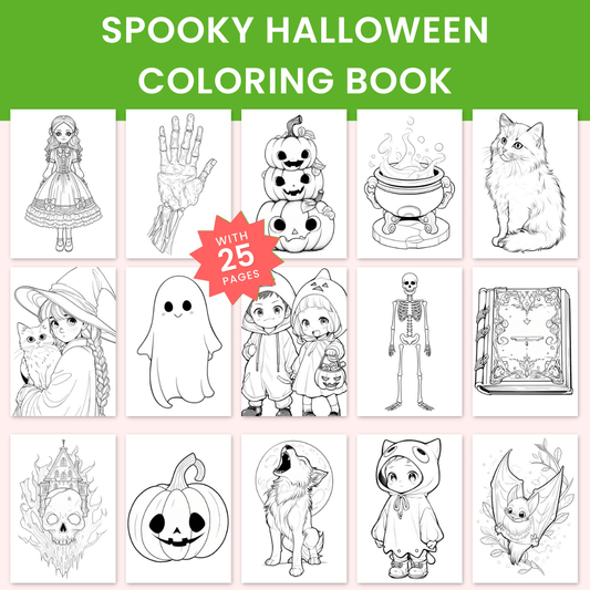 Spooky Halloween Coloring Book Template 1