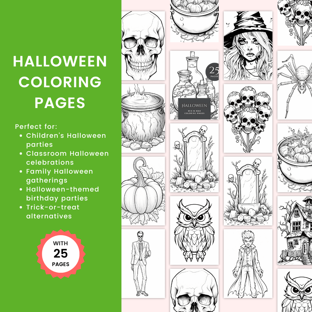 Halloween Coloring Pages for kids or adults