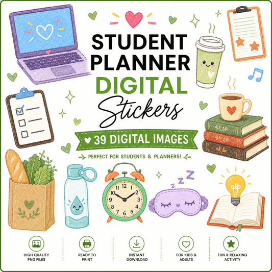 Student Planner Digital Stickers Template