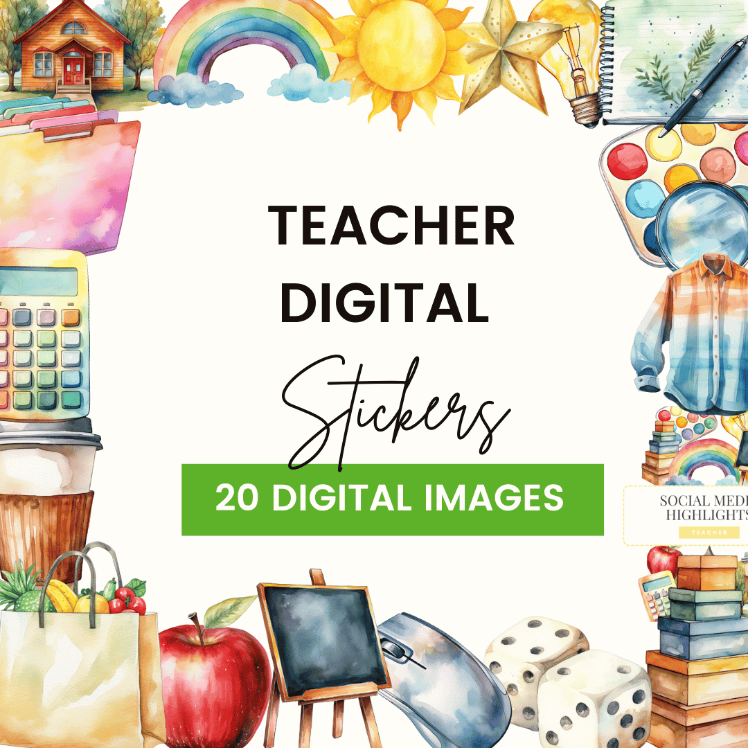 HobbyScool Teacher Digital Stickers Mockup
