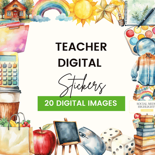 HobbyScool Teacher Digital Stickers Mockup