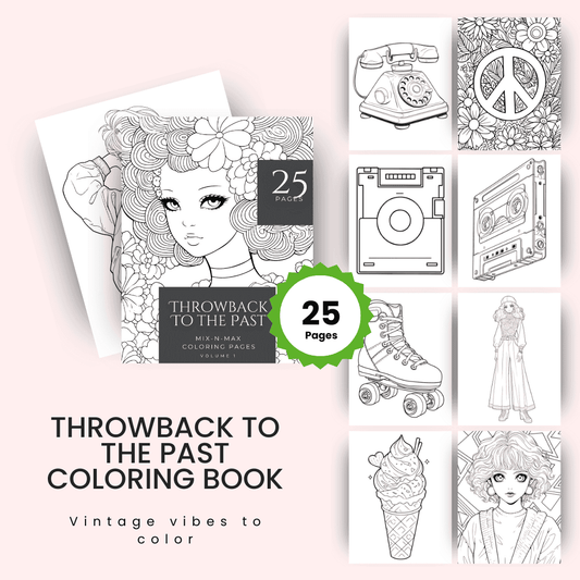 HobbyScool Throwback to the Past Coloring Book Mockup
