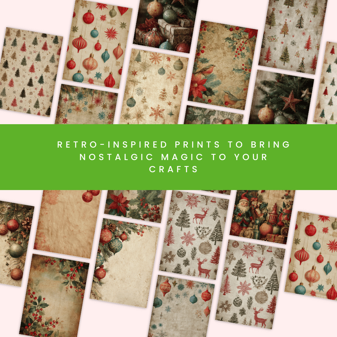 Vintage Christmas Papers Mockup 1