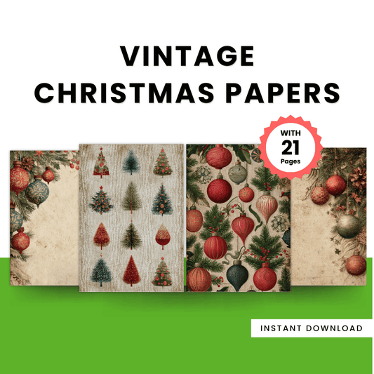 Vintage Christmas Papers Mockup