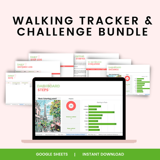 Walking Tracker & 30-Day Walking Challenge Bundle