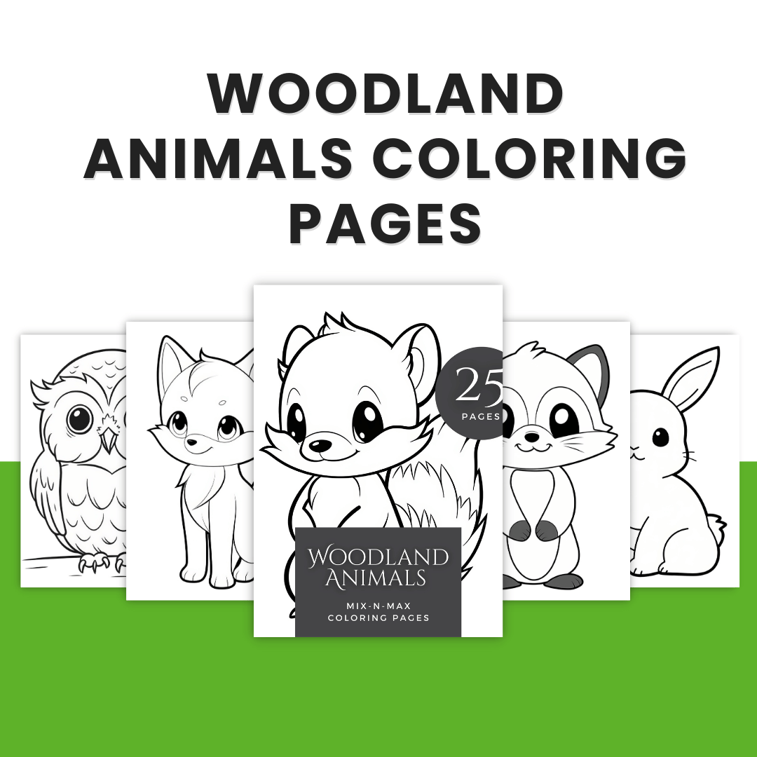 Woodland Animals Coloring Pages Template 1