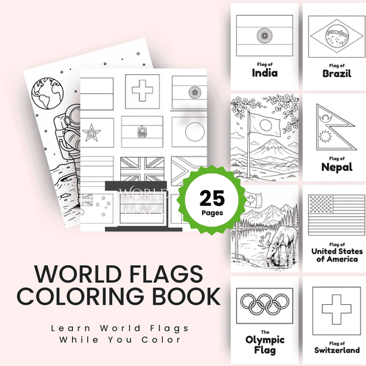 HobbyScool World Flags Coloring Book Mockup 1