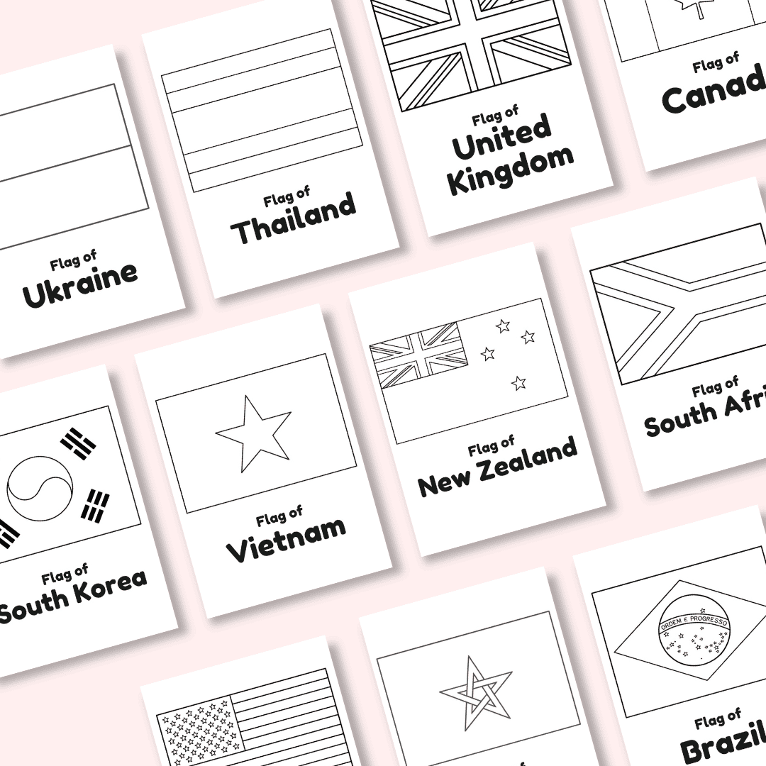 HobbyScool World Flags Coloring Book Mockup 2