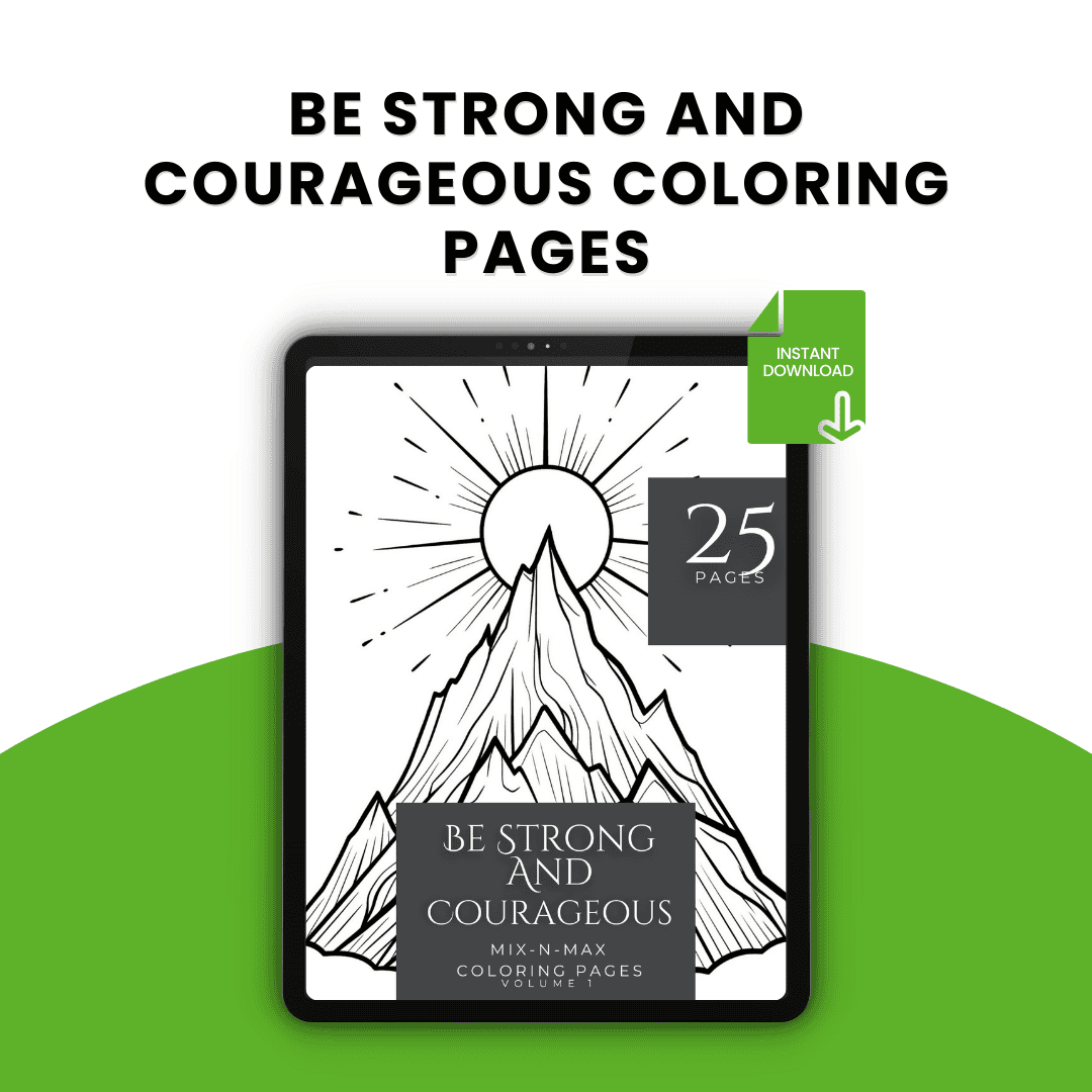 Hobbyscool Be Strong And Courageous Coloring Pages Mockup