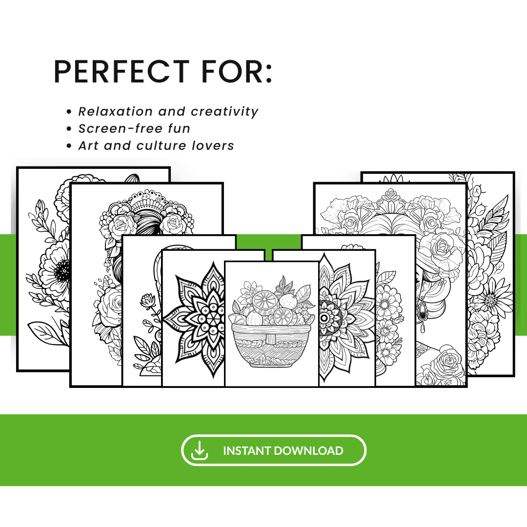 Hobbyscool Mexican Folk Art Coloring Pages Mockup