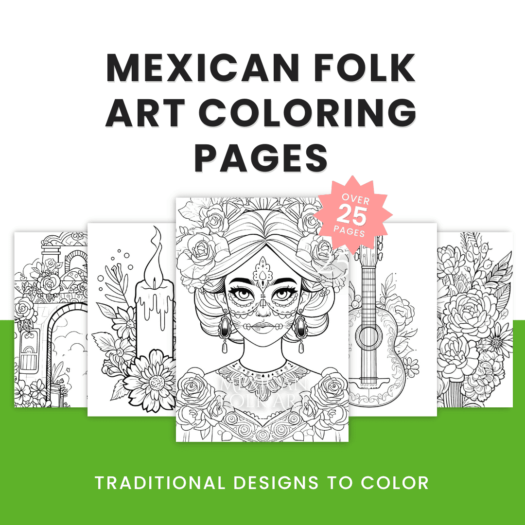 Hobbyscool Mexican Folk Art Coloring Pages Mockup