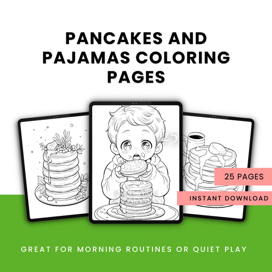 HobbyScool Pancakes And Pajamas Coloring Pages Mock up
